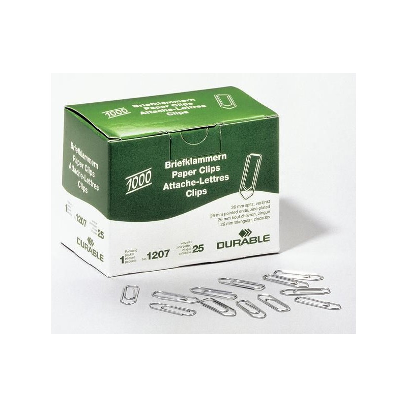 Durable 1207-25 Paper Clip Zinc Steel